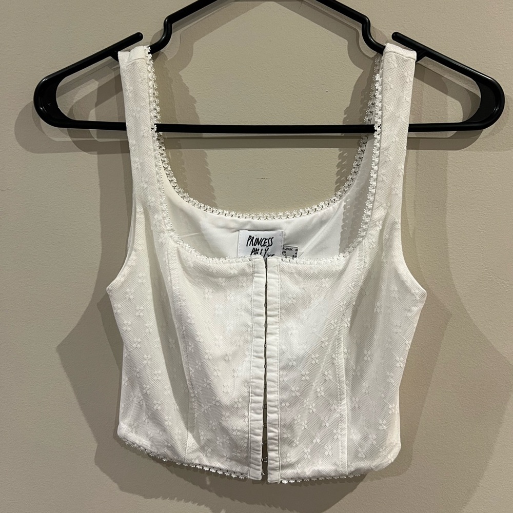 Princess Polly White Lace Corset Crop Top